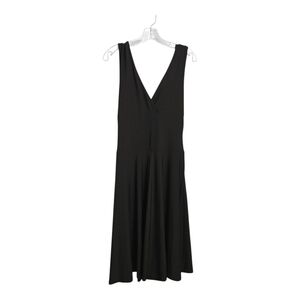 Papillon Elegant Black Sleeveless V-Neck Dress, Large